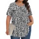 Tencede Womens Plus Size Tops Tunic Short Sleeve Crew Neck Shirts Casual Soft Blouse 1X-5X